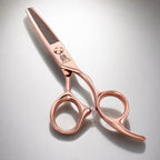 Set Forbici Professionali Juntetsu Oro Rosa VG10 - forbici sfoltitrici, vista angolata
