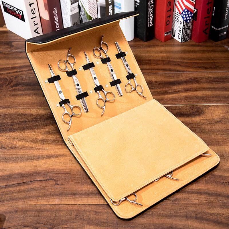 10 Pieces Premium Leather Scissor Case - Japan Scissors #dark