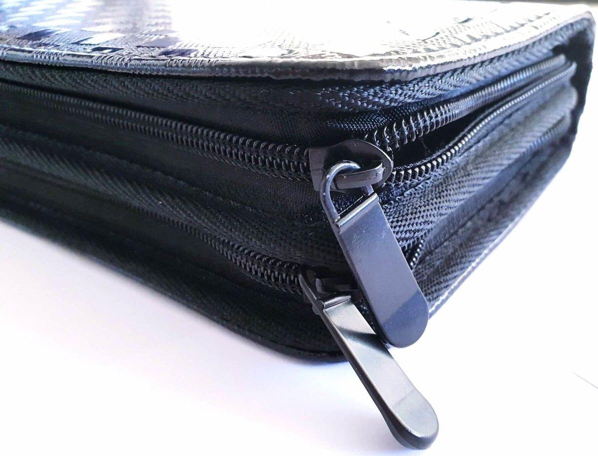 4pcs - Black Checkered Leather Scissors Pouch - Japan Scissors