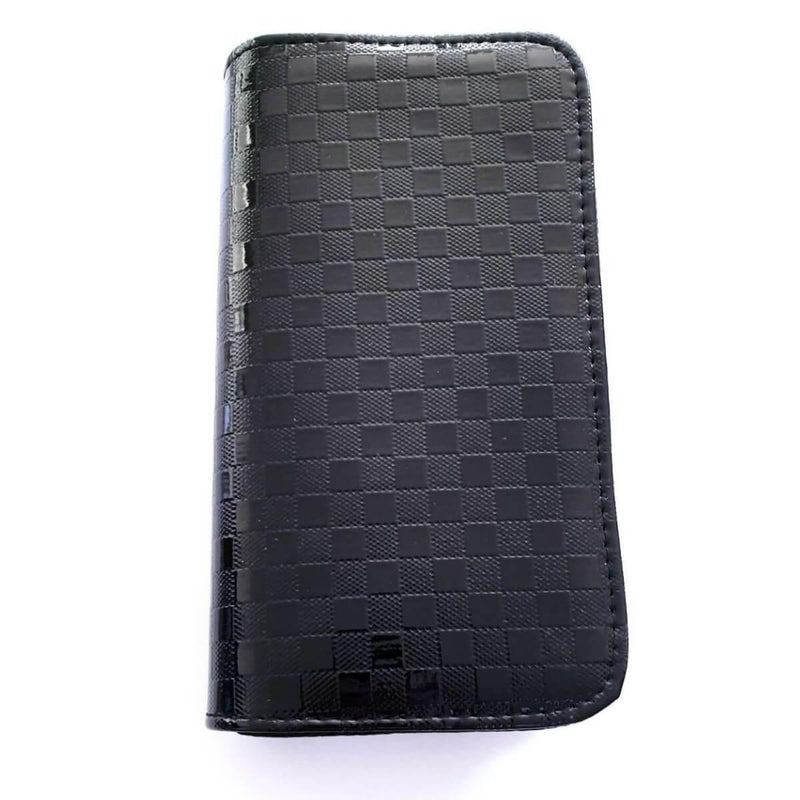 4pcs - Black Checkered Leather Scissors Pouch - Japan Scissors #dark