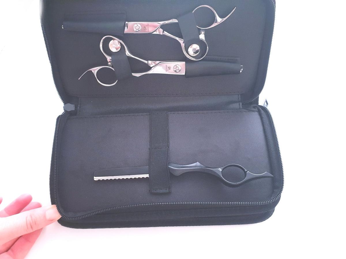 4pcs - Black Leather Scissors Pouch - Japan Scissors