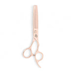 Ichiro Rose Gold thinning scissors top view with 30 precision teeth and rose gold finish