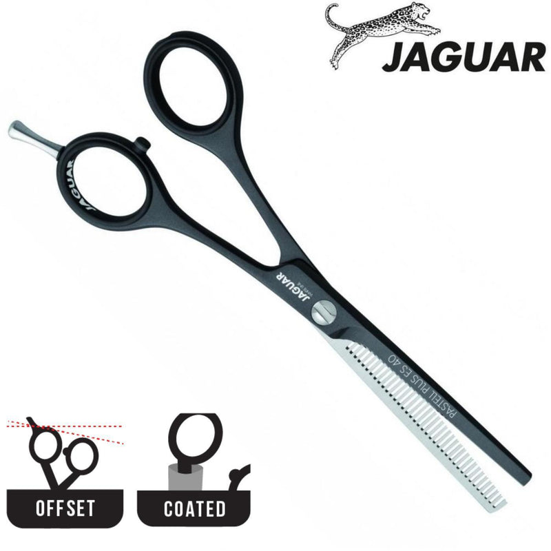 Jaguar Pastell Plus ES40 Black Lava Thinning Scissors - Japan Scissors #dark
