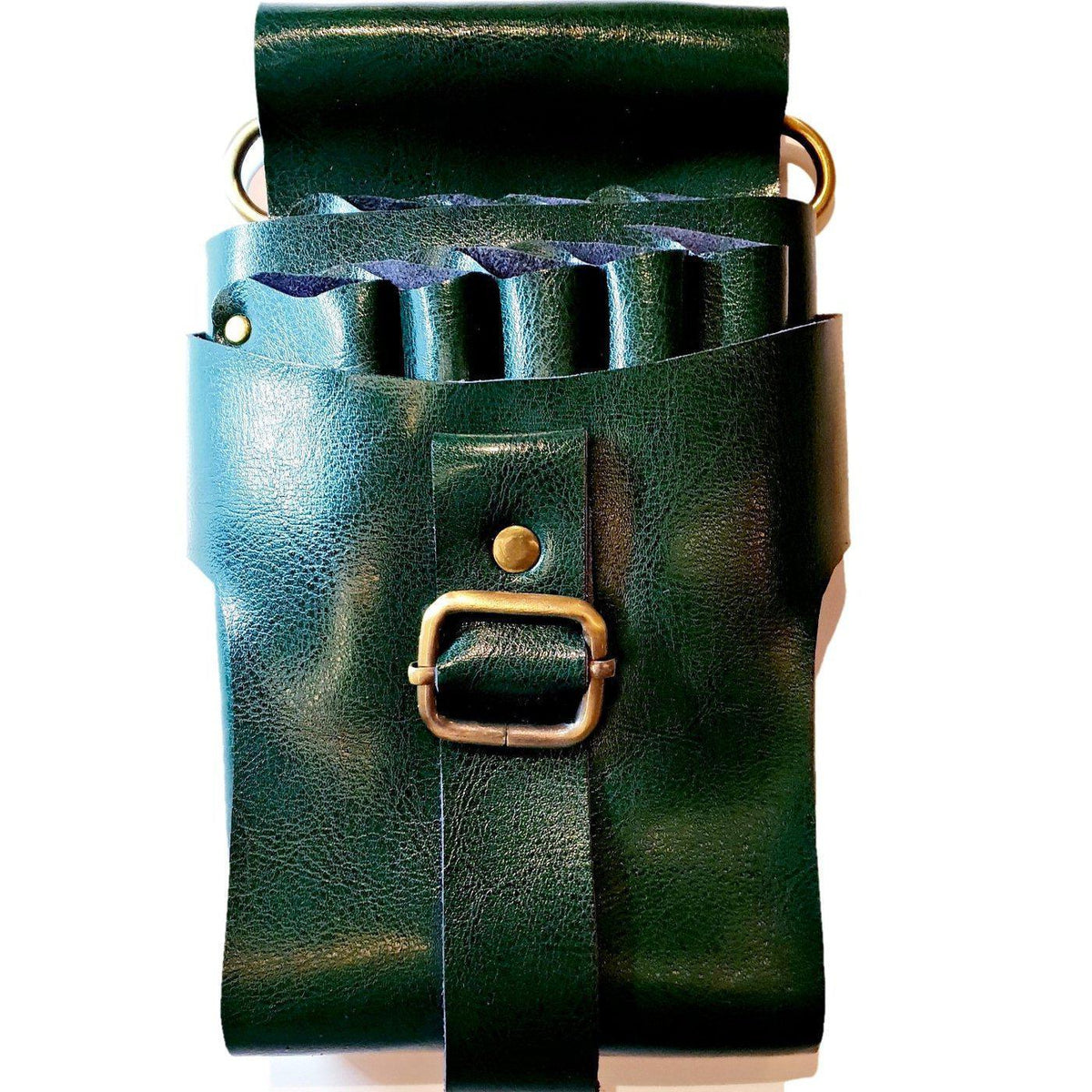 Japan Scissors - 9pcs - Green Leather Scissors Holster - Japan Scissors