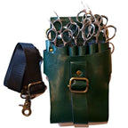 Japan Scissors - 9pcs - Green Leather Scissors Holster - Japan Scissors