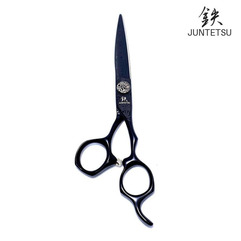 Juntetsu Matte Black Damascus Cutting Scissors - Japan Scissors #dark