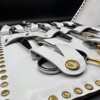 Premium White Leather Scissor Case - 5 Scissor Pocket - Japan Scissors