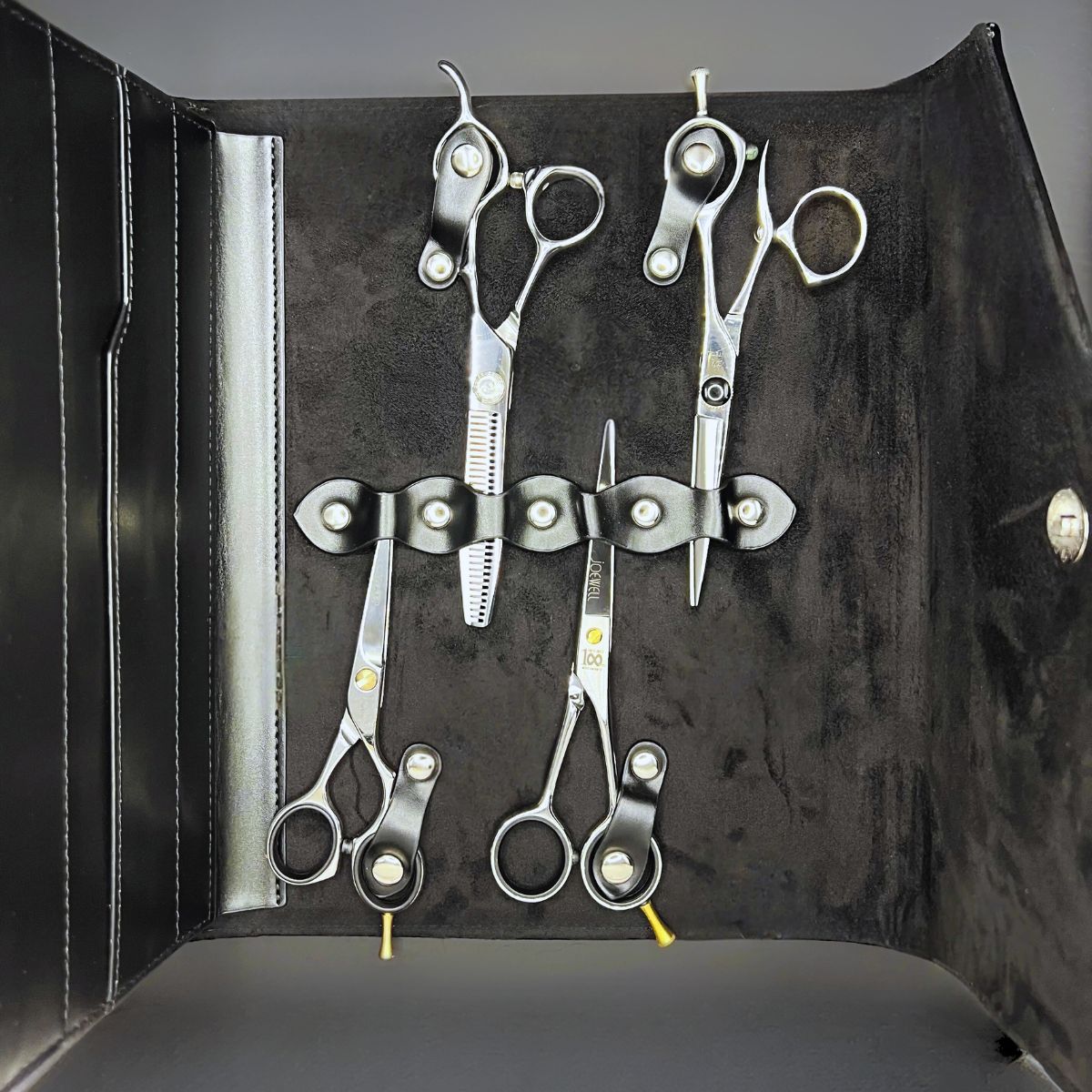 Professional Leather Scissor Case - 8 Pocket Premium Storage - Japan Scissors