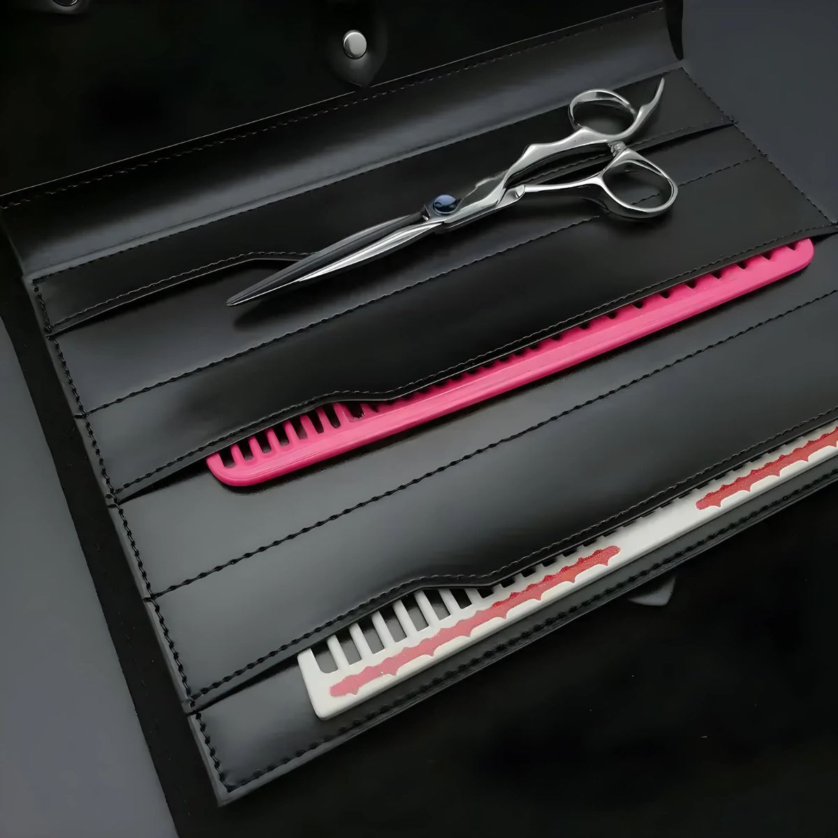 Professional Leather Scissor Case - 8 Pocket Premium Storage - Japan Scissors